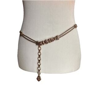 Vintage Brighton Silver Tone Metal Rope Belt Size M 34 Inches Adjustable